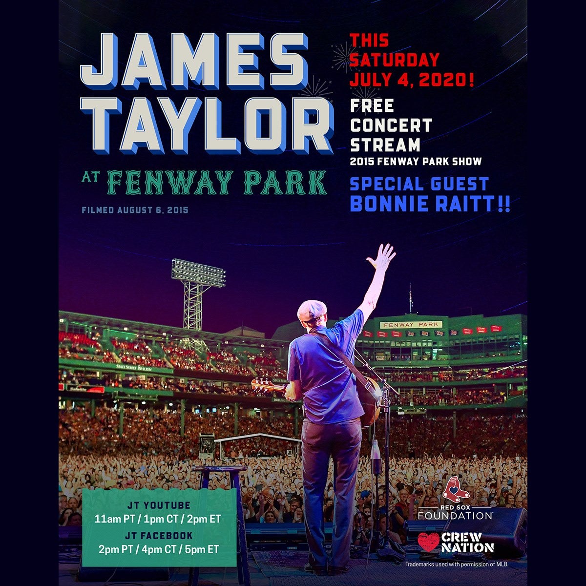 James Taylor Supports Crew Nation at Fenway Park — Live Nation